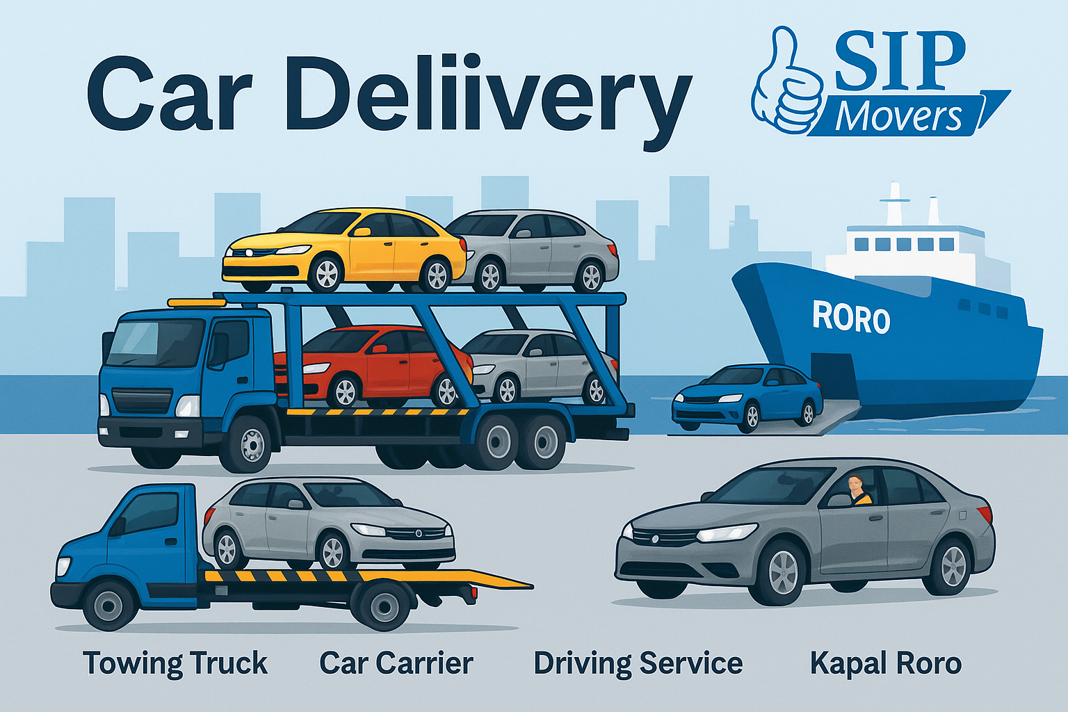 <h2 class="text-2xl sm:text-3xl md:text-4xl font-extrabold text-gray-900">Car Delivery Services by <span class="text-blue-600" style="color: #236fa1;">SIP Movers</span></h2>